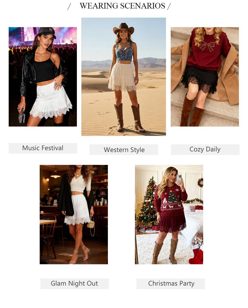 Chicovar Summer Lace Mini Slip Skirt! Must-Have for Trendsetters, Music Festival Outfit, Lace Skirt, GrungeStyle, Westernfashion, Valentine's Day