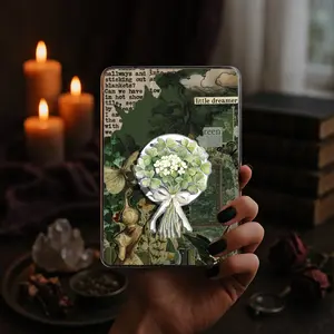 Shamrock Bouquet Green And White Flower Coquette Ribbon Bow Clover Lucky Kindle Grip Saint Patrick's Day Book Bookish Green Clover Magnetic Kindle Grip Book Lover Kindle Accessories Phone Holder PopSocket Phone Grip Magnetic Pop Socket Phone Grip