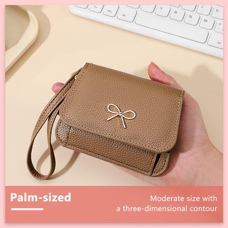 Lotosug Small Wallet for Women, RFID Blocking Credit Card Wallet, Slim Tri-Fold Wallet with Zipper Pocket and Keychain