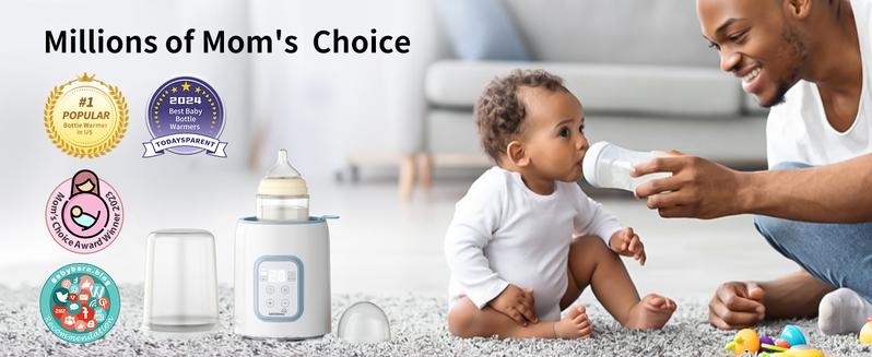 GROWNSY Baby Bottle Warmer, Mom's Best Choice,  Fast Baby Milk Warmer with Timer for Breastmilk or Formula, Accurate Temperature Control, Multifunctional Baby Bottle Warmers for All