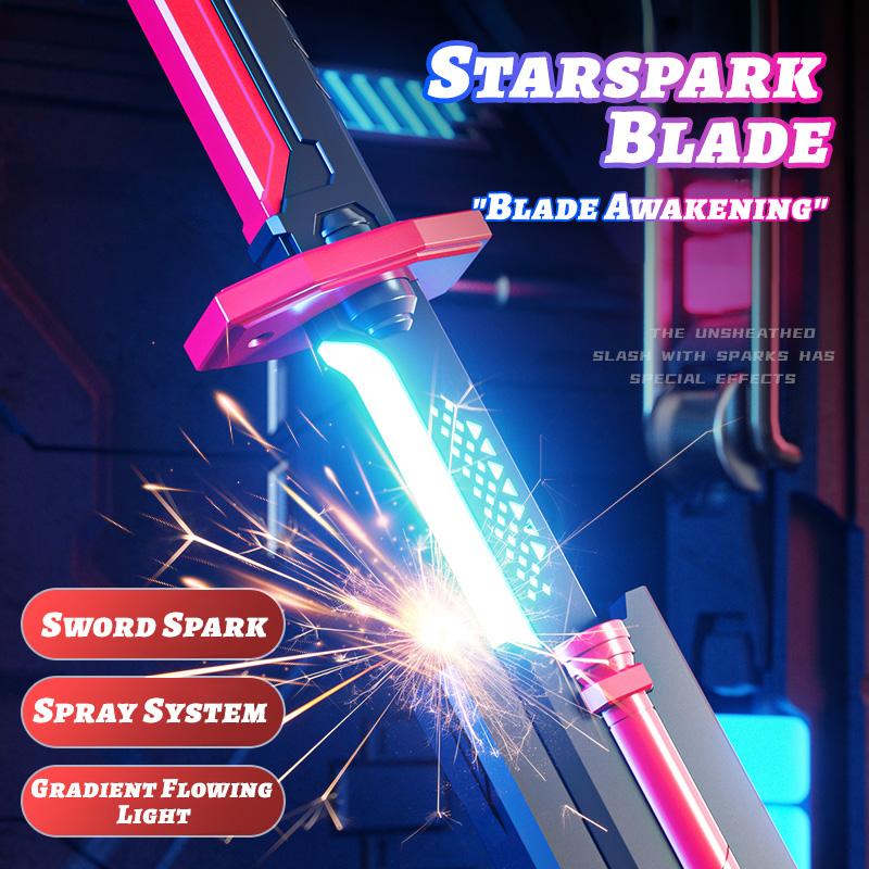 31.5" Cyberpunk Neon Sword with Dynamic LED Lights, Spark Effects & Motion-Activated Sound, USB-C Charging, Collectible Cosplay Toy for Anime Fans