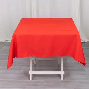 Premium Polyester Square Tablecloth 54"x54" Red - 220GSM Wrinkle-Resistant Table Cover