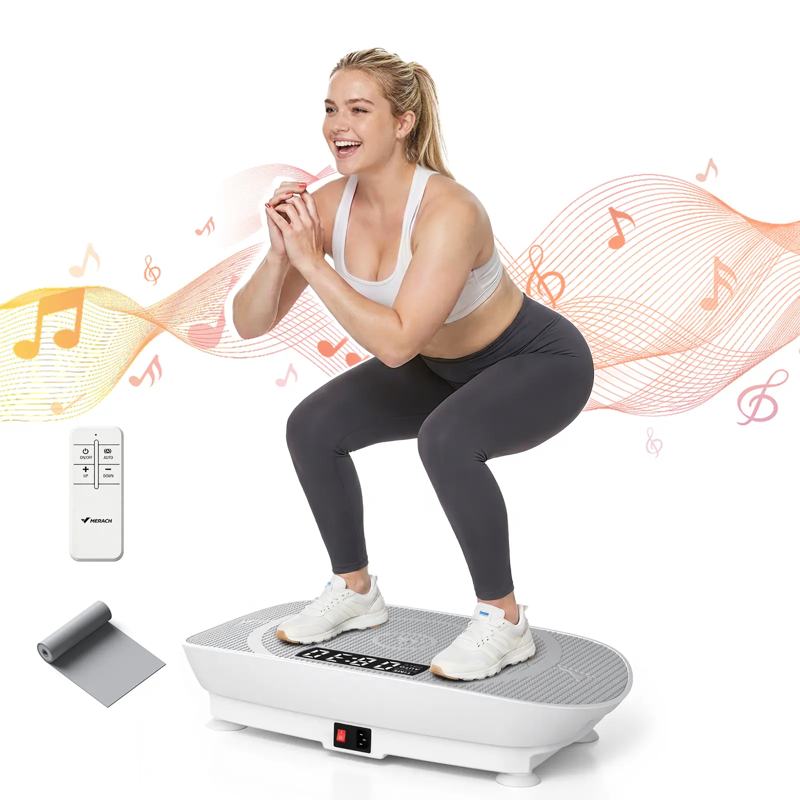 Merach Vibration Plate Exercise Machine, Compact Design with Lymphatic Drainage, High Frequency for Low Impact Full Body Workout, 400Lbs Capacity for Home Gym Workout Equipment BackToSchool