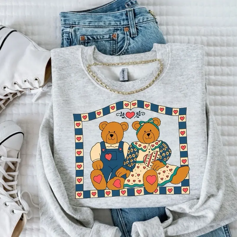 Vintage Cornflower Bears Sweatshirts