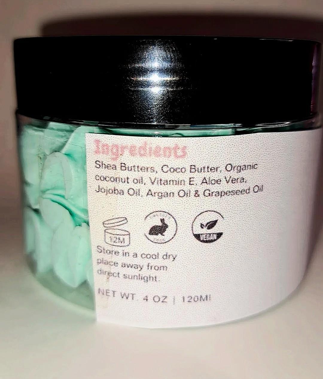 Adore Me Candle Co. 10ml Organic Shea & Coco Butter Body Butter Travel Size Coconut Scented Moisturizer Gift for Her Him Wedding Self Care Avocado Fragrance