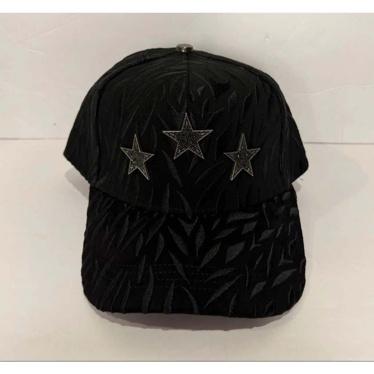 Barbas Hats Men's Black Velvet Cap with Star Embroidery for Stylish Everyday Wear