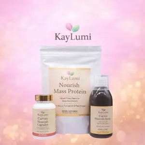 KayLumi  Nourish Wellness Bundle - Protein Powder, Capsules & Herbal Syrup for Body Nourishment with Maca Fenugreek & Plant Protein