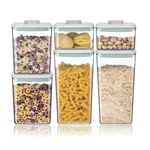 Airtight Food Storage Container Sets with Lids 6Pcs Pop Containers for Kitchen Pantry Organization BPA-Free Stackable Kitchen Storage Containers for Cereal Flour Sugar (0.5, 1.2, 1.8qt)*2