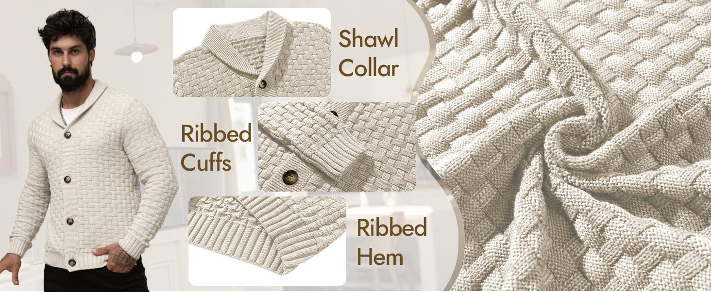 Zaitun Men's New Fashion Sweater Cardigan, Warm Knitwear for Fall & Winter, Stylish High-End Feel, Perfect for Casual Wear