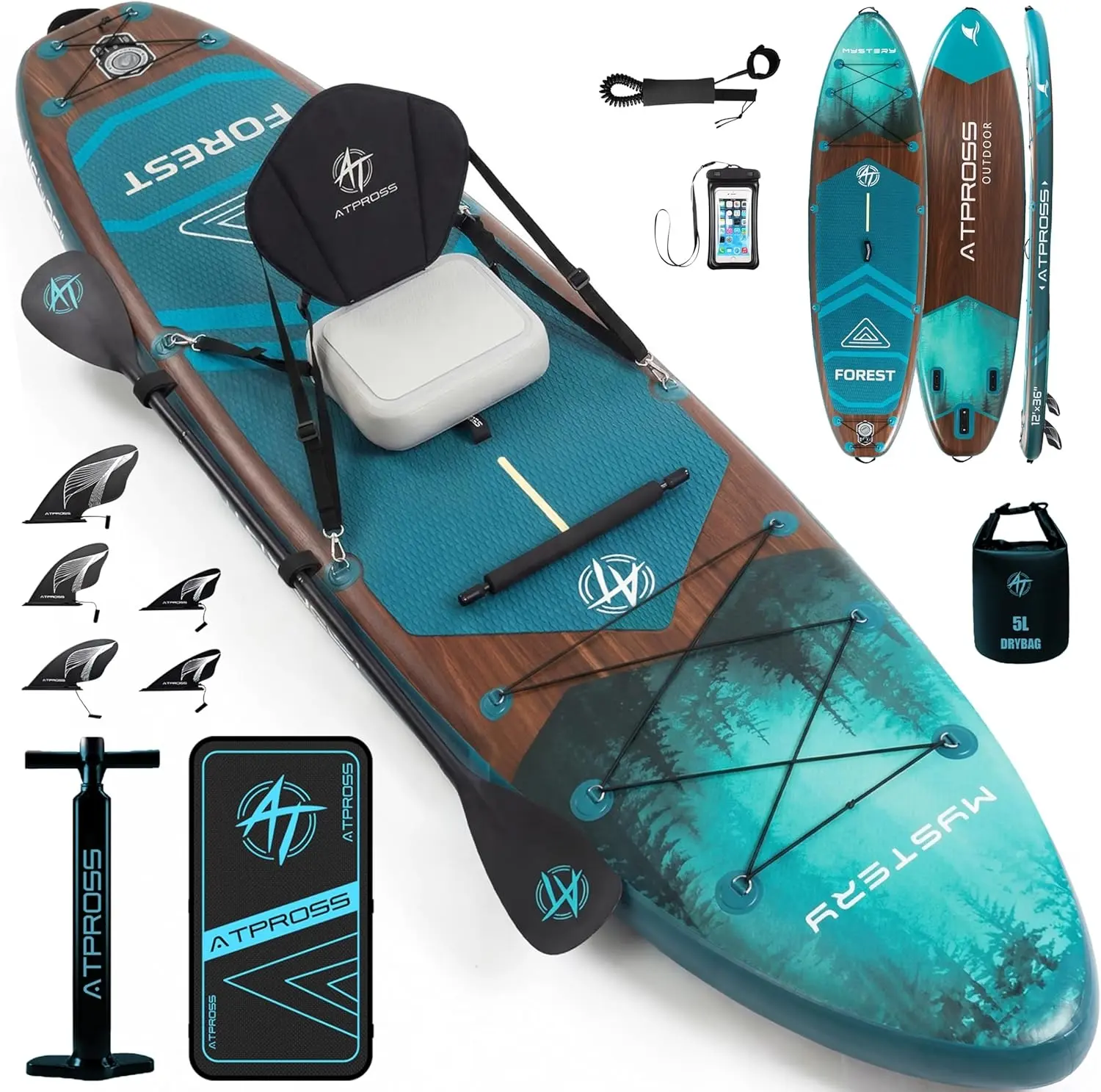 Outdoor Multi-Purpose Inflatable Stand Up Paddleboard - 11'6"x35" Extra-Wide SUP, 450lbs Capacity, Premium Accessories Kit, Bag & Pump for Adults, Ideal for Yoga & Children
