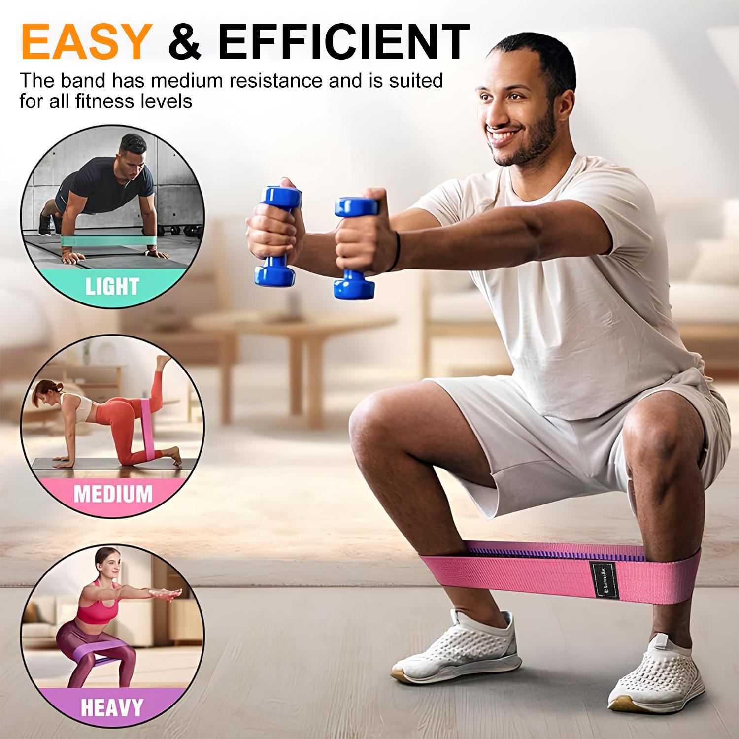 PUKEGM  Renoj Resistance Bands for Working Out,3Set Professional Exercise Bands for Pilates,Yoga,Home Gym,Booty,Leg Training | Heavy/Medium/Light Fabric Loops for Women Men