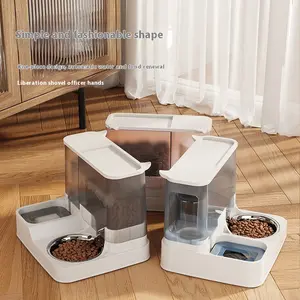 2-in-1 Cat Bowl Set with Automatic Water Dispenser - Double Pet Feeding Station for Cats and Dogs