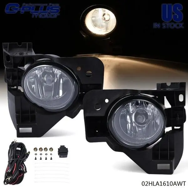 Fit For 09-14 Nissan Maxima Bumper Fog Lights Clear Lens Fog Lamps Kit G-PLUS