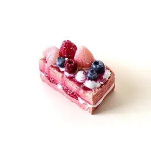 Kininto Taba Squishy Napoleon Taba Squishy with Strawberry-color Jam Slow Rebound, High Appearance Level, Touch Toy, Girl’s and Best Friend Gift, Trendy Toys