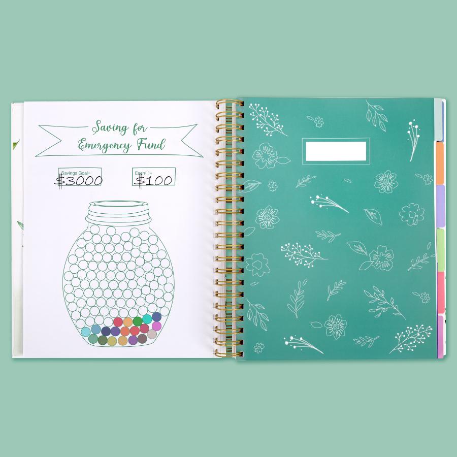 SOLIGT 8.5 x 11 inches Large Budget Planner and Monthly Bill Organizer Premium Hardcover Budget Book with 12 Pockets for Savings Debt Expense Tracking Budget Tracker with Stickers Financial Journal