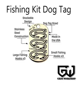 Dog Tag Survival Fishing Hook Necklace