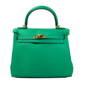 Pre-owned HERMÈS Leather Shoulder Bags Hermes Kelly 25 Menthe Swift H25120319