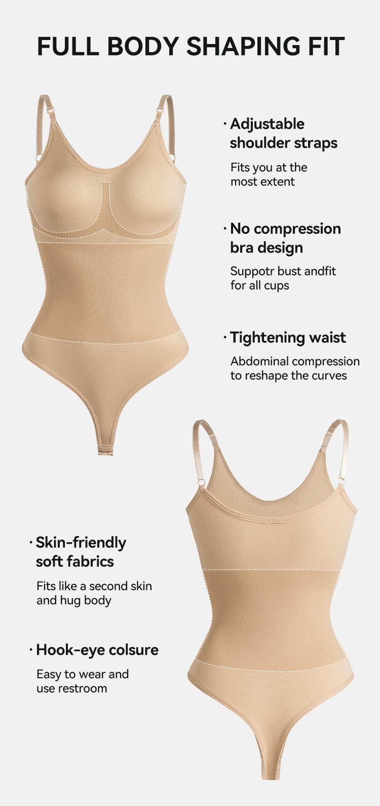 2 Pack Sexy T-Back Shapewear Sculpting Bodysuit