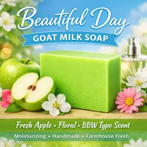 Beautiful Day Goat Milk Soap Fresh Apple Floral BBW Type Scent Handmade Moisturizing Creamy Lather Farmhouse Fresh