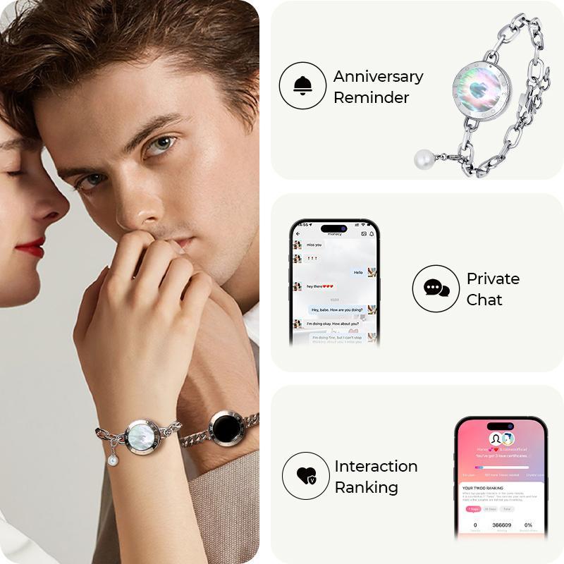【creative gifts】totwoo Soulmate Long Distance Touch Bracelets Functional Love Connect Gift For Boyfriend or Girlfriend or your Family