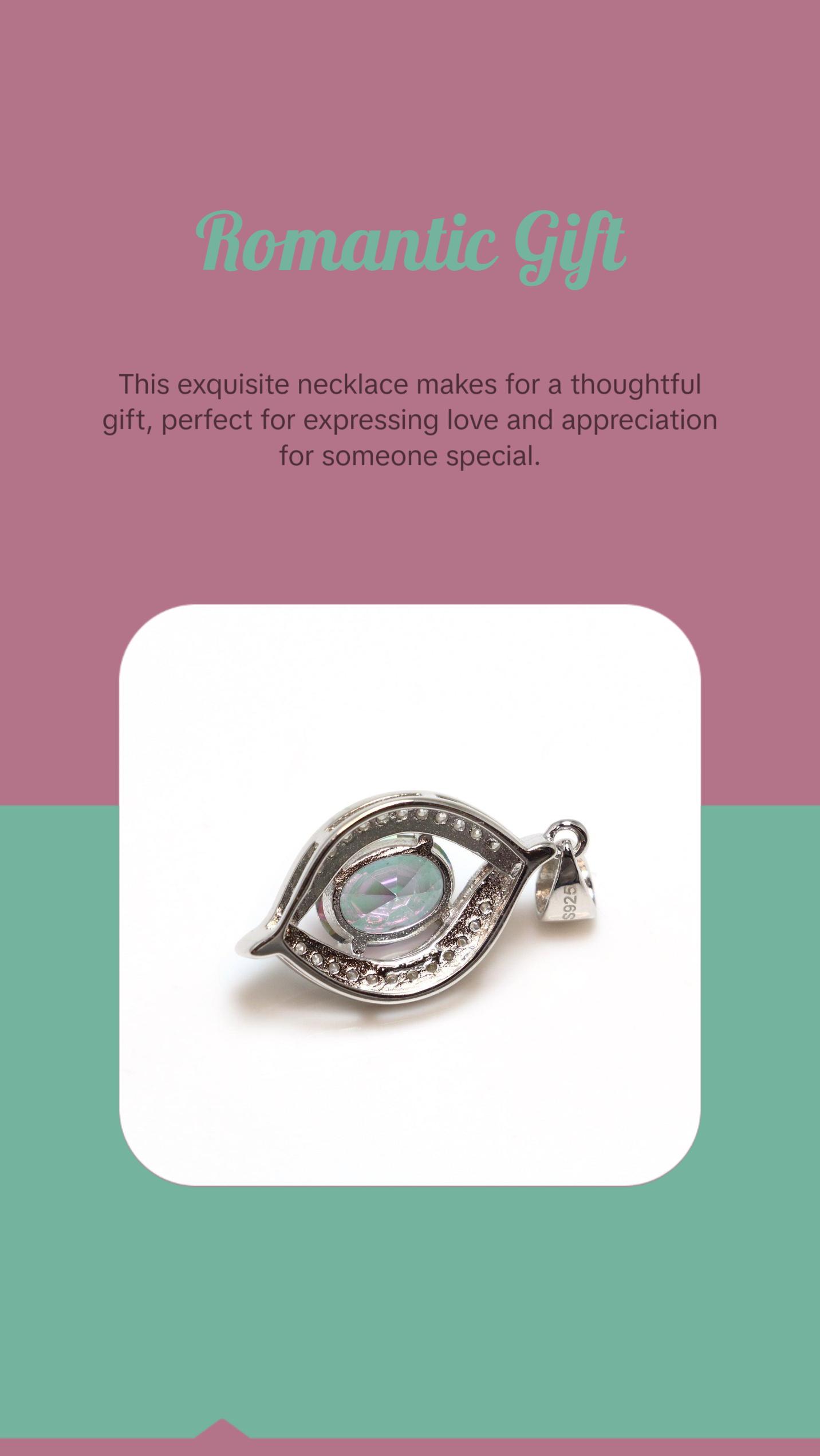 925 Sterling Silver Mystic Topaz Pendant Necklace