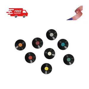 8 Pack Blank Vinyl Records Decor Wall Stickers, 9in CD Album Cover Posters