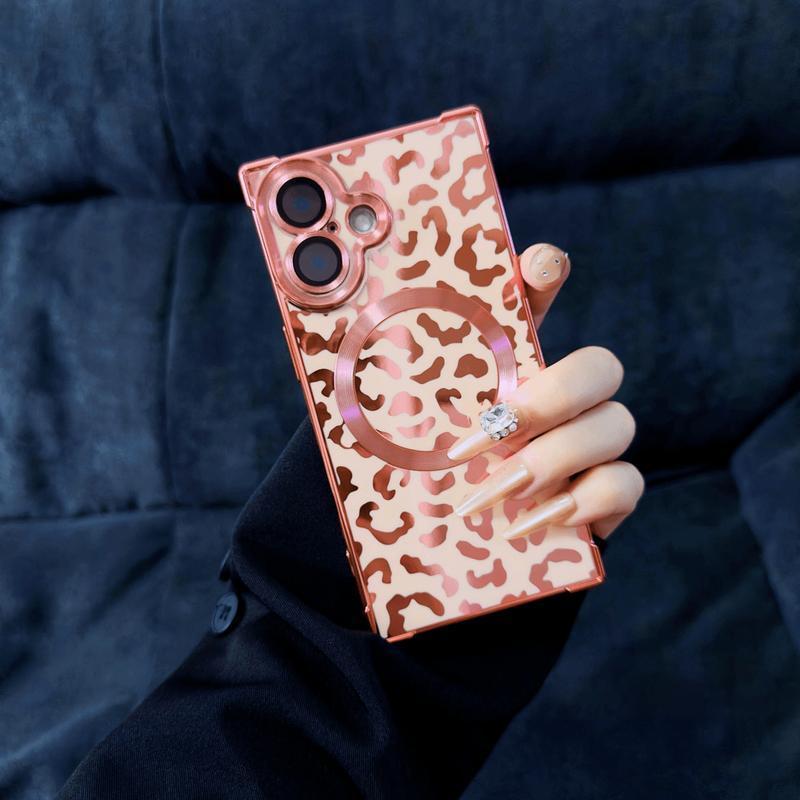 Compatible with for iPhone 17 Pro Max/16 Pro/15 Pro/14/13 Square leopard print Phone case - hn1217-11