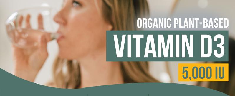 Plant-D3 Organic Vitamin D3 | 5000 IU – Vegan Liquid Drops for Max Strength & High Absorption  Adjustable Dosing (1 oz Liquid) Supplements Healthcare