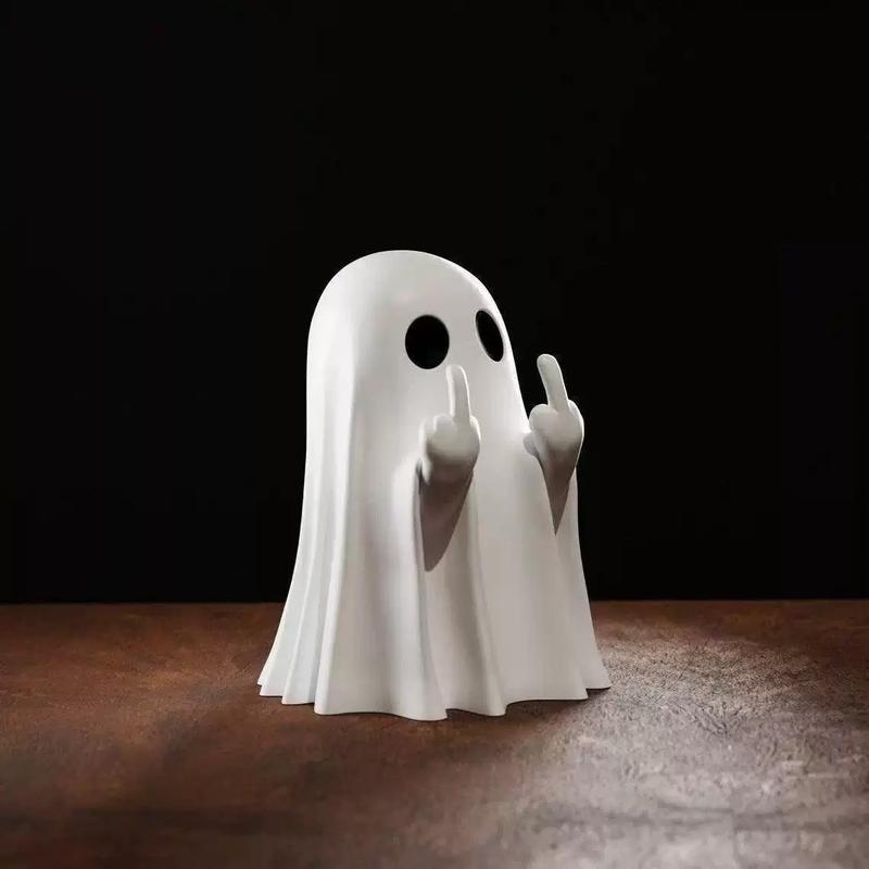 Ghost Design Ornament, Cute Ghost Decoration, Spooky Sculpture, Halloween Decoration for Indoor and Porch Decor-MM