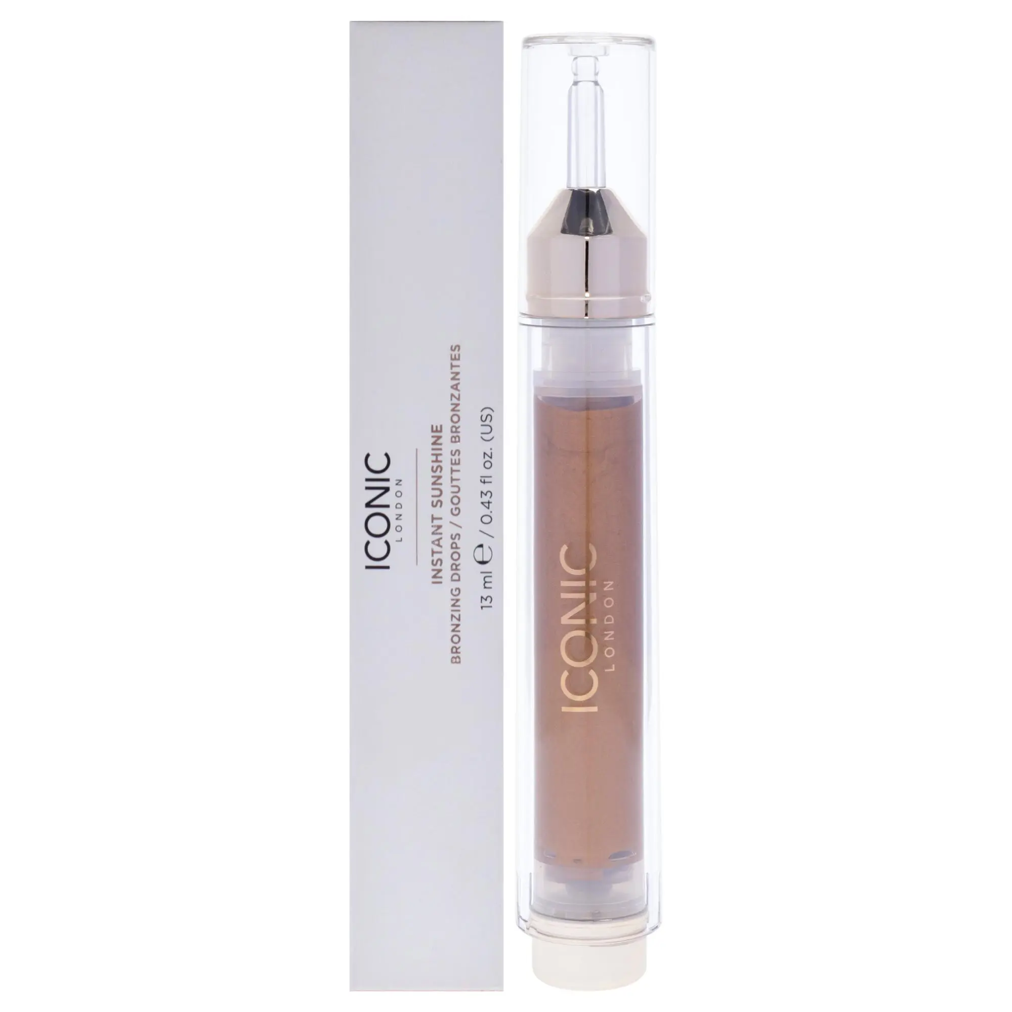 Women's Iconic London Instant Sunshine Bronzing Drops Cosmetic - 0.43 oz Radiant Makeup, Natural Glow, Travel-Friendly Bronzer