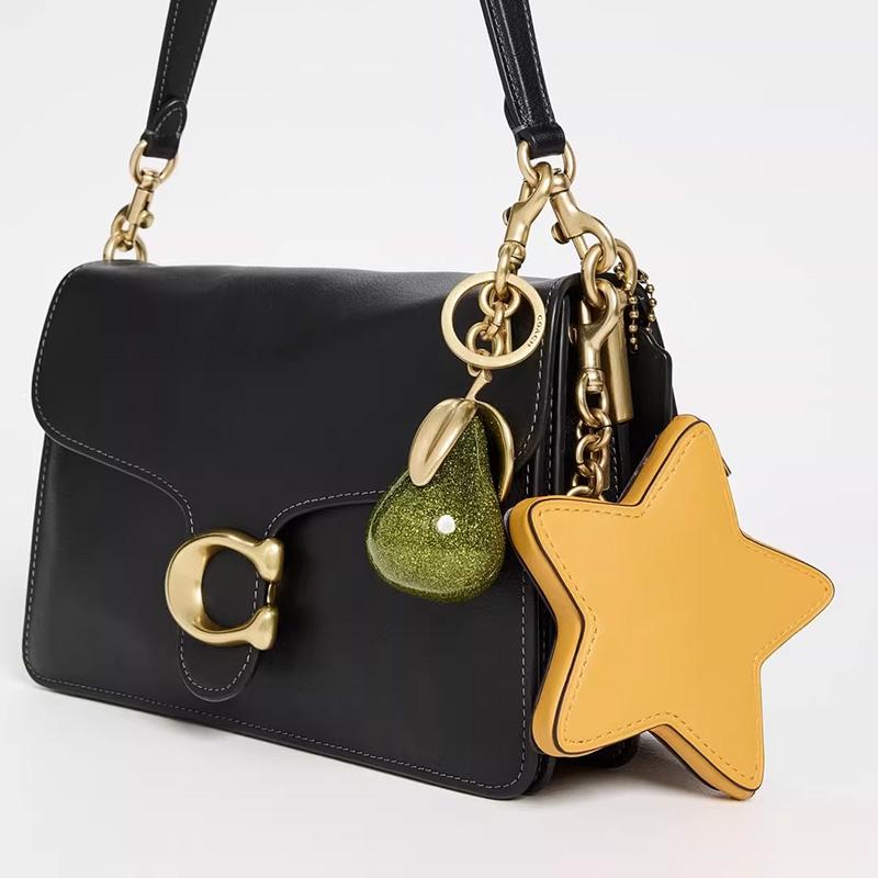 Green Pear Keychain Purse Charm - Cute Glitter Bag Accessory for Handbags, Perfect Birthday & Holiday Gift