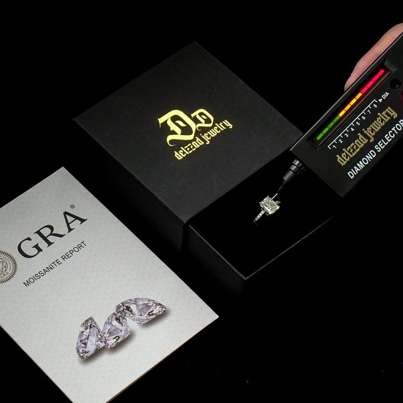 Delzzad 3ct Octagon Solitaire Ring Synthetic Moissanite Ring Band In 925 Sterling Silver Christmas Gift