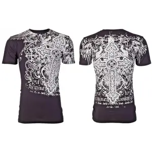 ARCHAIC by AFFLICTION Black SUDDEN IMPACT Short Sleeve Y2K MMA Elite T-shirt NWT