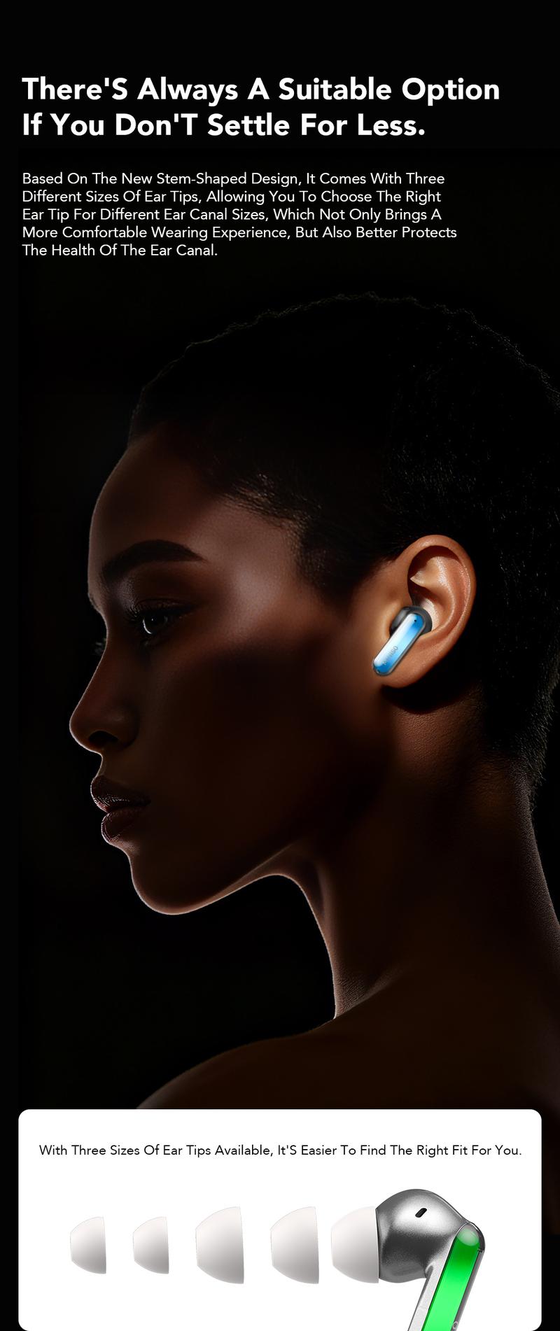 MINISO MS110 Adjustable lighting Eabuds, ANC Noise Cancellation Headphones,Bluetooth 6.0, 3 Noise Reduction Modes, True Wireless In-Ear Earphones sport Audio Earbuds audifonos bluetooth wireless headphones