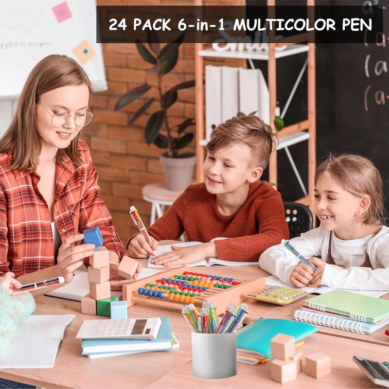 Ballpoint Pens 24 PCS 0.5mm 6-in-1
