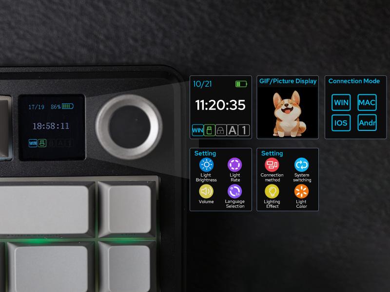 EPOMAKER X AULA F75 MAX Gasket-mounted Hot- swappable Wireless Mechanical Creamy Keyboard with TFT Screen, Knob, RGB Backlight, for PC/Mac/Linux Tri-Mode USB-C/BT 5.0/2.4GHz Custom gaming accessories  TikTokShopJumpstartSale