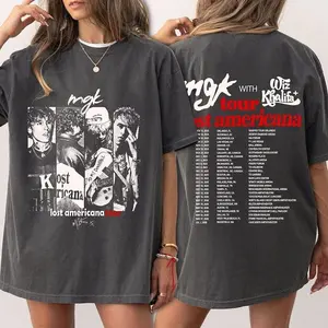 Machine Gun Kelly Music Tour Vintage 2 Sided Comfort Color Graphic Tee Ring Spun Cotton Casual Soft Washed T-Shirt Trendy Tops Perfect Gift