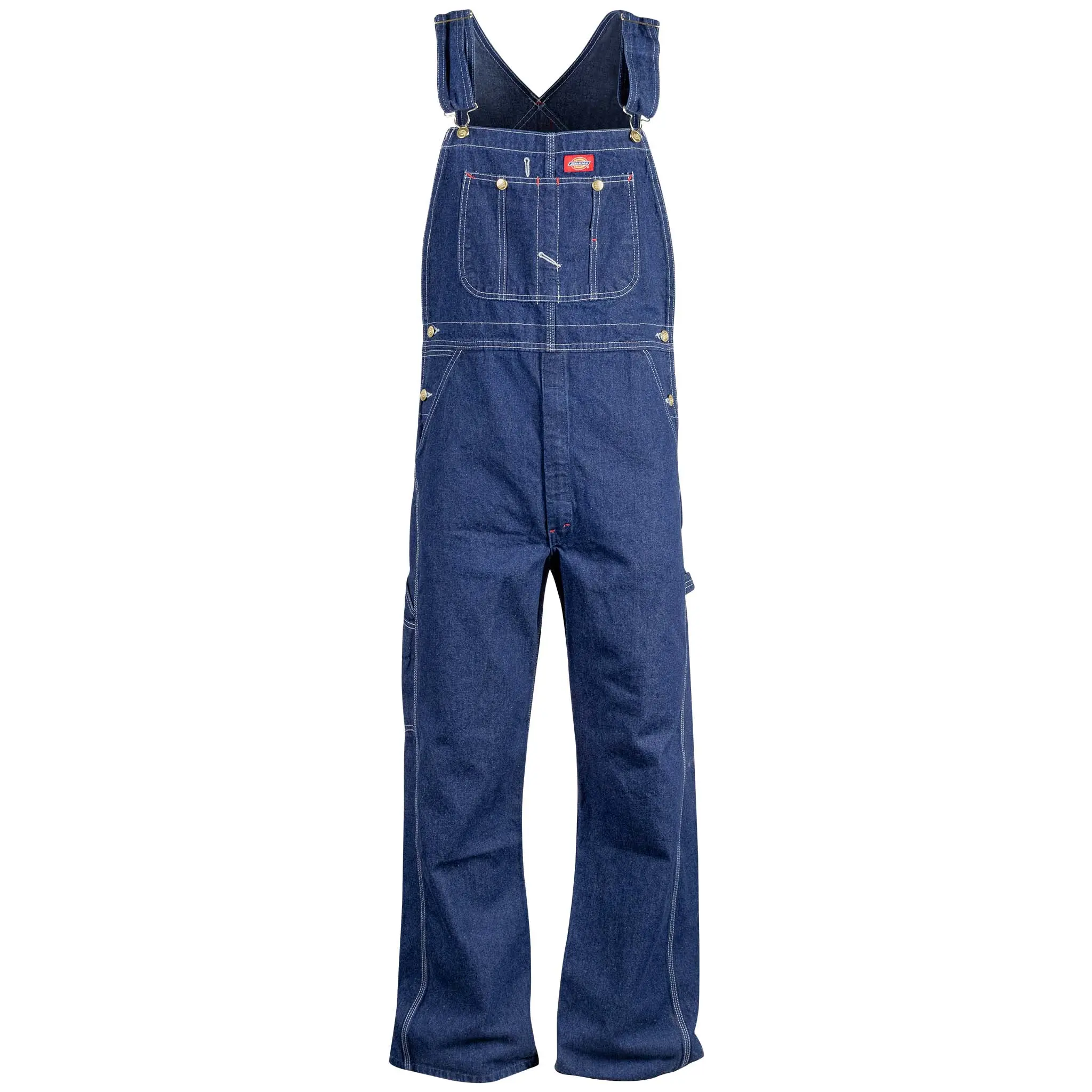 Dickies Men's Indigo Denim Bibs, Traditional Rugged Style for Carpentry, Snag Resistant with Hammer Loop and Tool Pockets, 83294NB, Overalls, Classic, Plain, Deep Pockets, Heavy-Duty, Iron Working, Menswear, Denim Overalls, Denim Fabric