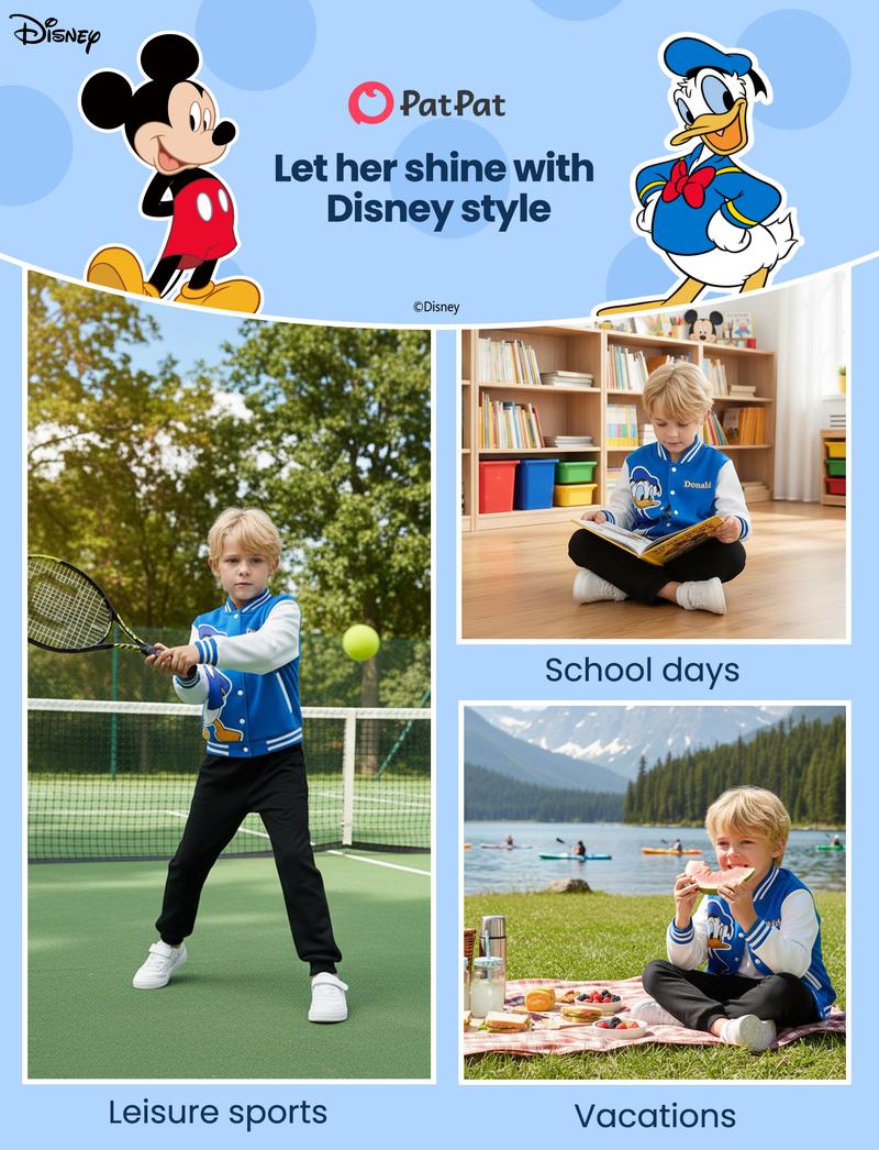 Disney Minnie Mickey Stitch Princess Frozen Elsa Marvel Jacket Lightweight Coat Button-Up Color Block Sweatshirt for Kids 2-14 Years