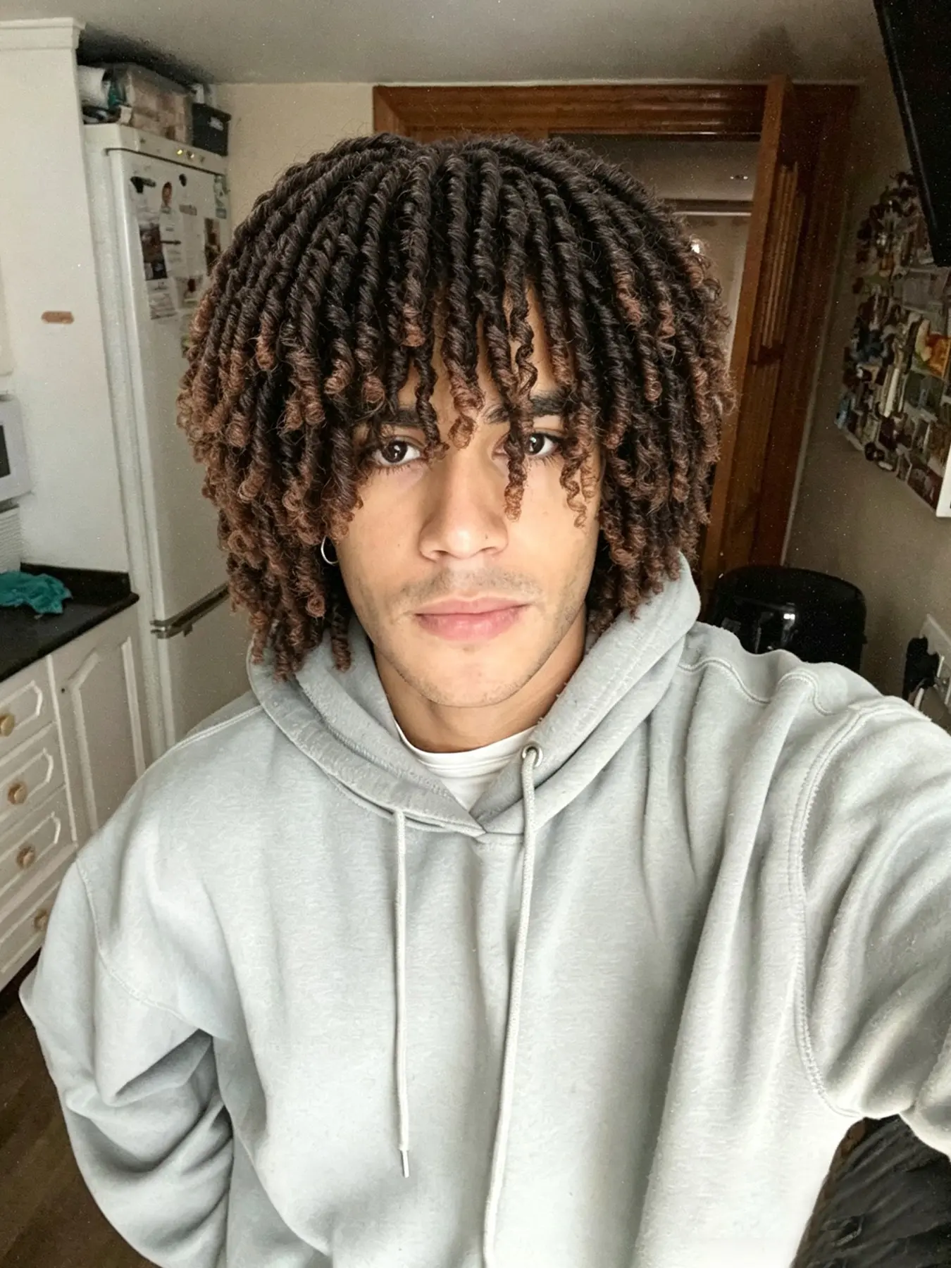 Short Dreadlock Synthetic Fiber Wig, Curly Dreadlock Wig, Ombre Twist Braided Wig, Soft Bouncy Texture, Spring Twist Synthetic Hair Wig for Men, Synthetic Material Wigs