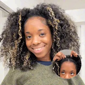 QVR Kinky Curly V Part Wigs Human Hair Beginner Friendly No Leave Out Lace Front Afro HALF WIG TikTokShopBlackFriday