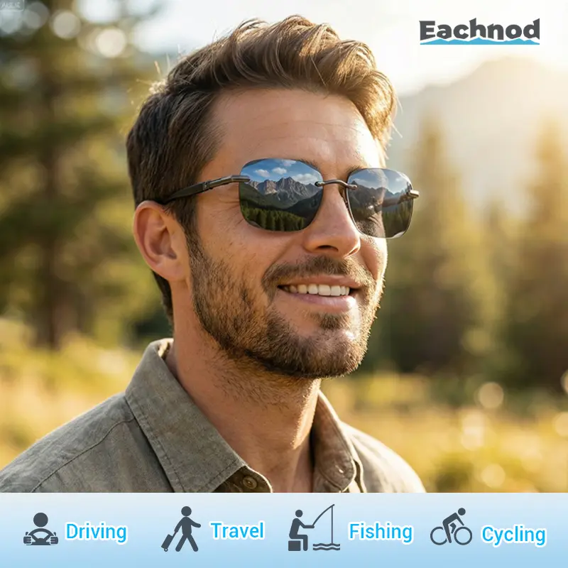Eachnod HD Frameless Aviator Sunglasses - Anti-Glare UV400 Lenses, Ultralight Design, Stylish, Aviatorglasses, Ryan Gosling Glasses Style, for Women, Ideal for Outfits Inspo