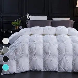 【Three Geese Feather Down Pinch Pleat duvet 】All seasons Five-star hotel quality Fluffy and breathable Goose Down - 100% Cotton Outer, Ethically Sourced Feathers, All-Season Quilt,Machine Washable,weighted blanket,California King-TiktokShopSpringGlowUp
