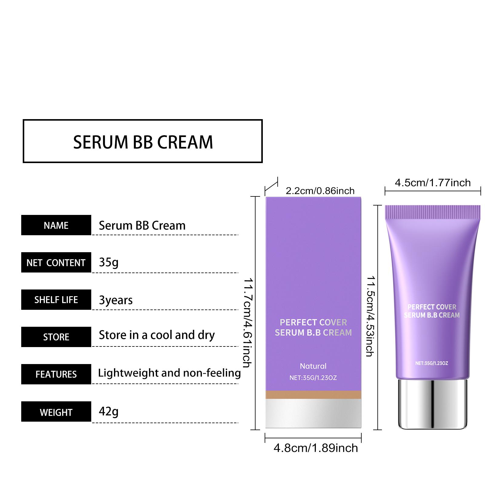 Natural-Tone Hydrating BB Cream — Lightweight, Moisturizing, Matte, Translucent; Portable; Suitable for Oily and Dry Skin