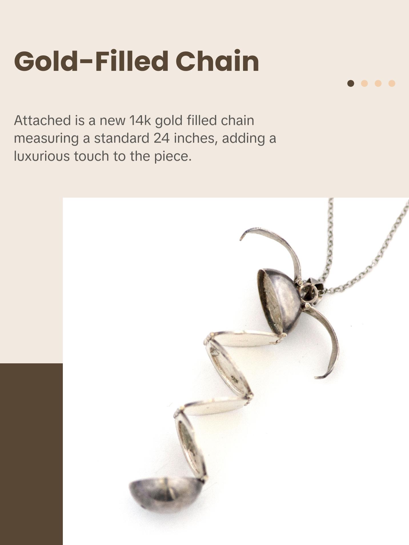 Silver Snitch Six Panel Sterling Locket Necklace