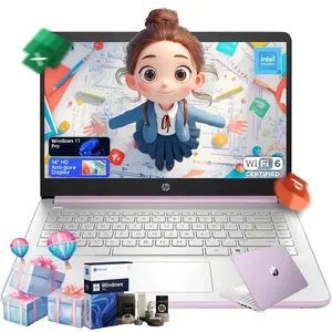 HP 14 inch Laptop for Students & Business • 250nits Anti-Glare Display • Intel 4-Core CPU • Copilot • Win 11 Pro • Wi-Fi 6 • 8GB RAM • 128GB UFS • Bundle Accessory • Lavender