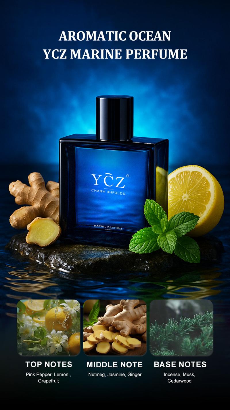 YCZ Men's Premium Cologne Set Eternal Love 75ml & Midnight Marine 50ml Aromatic Woody Scent Long-Effect EDP Unisex Fragrance for Clubbers Perfume Scented Perfume Oil Concentrated Perfume Pack