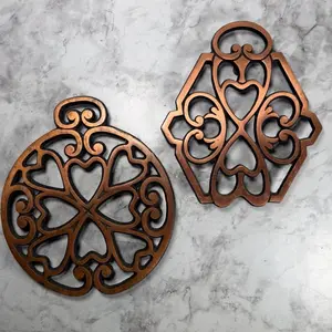 Trivet Pampered Chef Round-Up from the Heart 2007 2011 Cast Iron Copper Finish