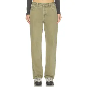 EB Denim Mid Rise Baggy Jeans in Faded Army