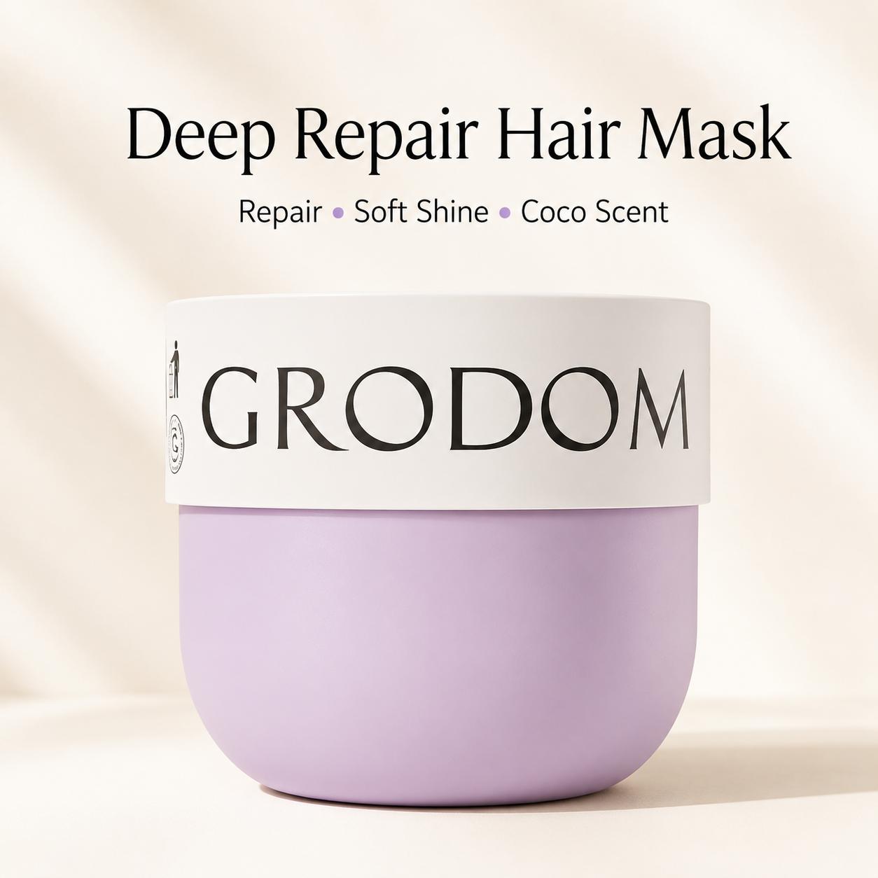 GRODOM Keratin Repair Hair Mask,Deep Conditioning Hair Treatment for Damaged Hair,Nourishing Moisturizing,Anti-Frizz Hydrating Hair Mask for Dry Curly 3A to 4C Hair,Color-Treated Hair Care,Cuticle repair,Long-lasting Fragrance,Pair with shampoo,300ml